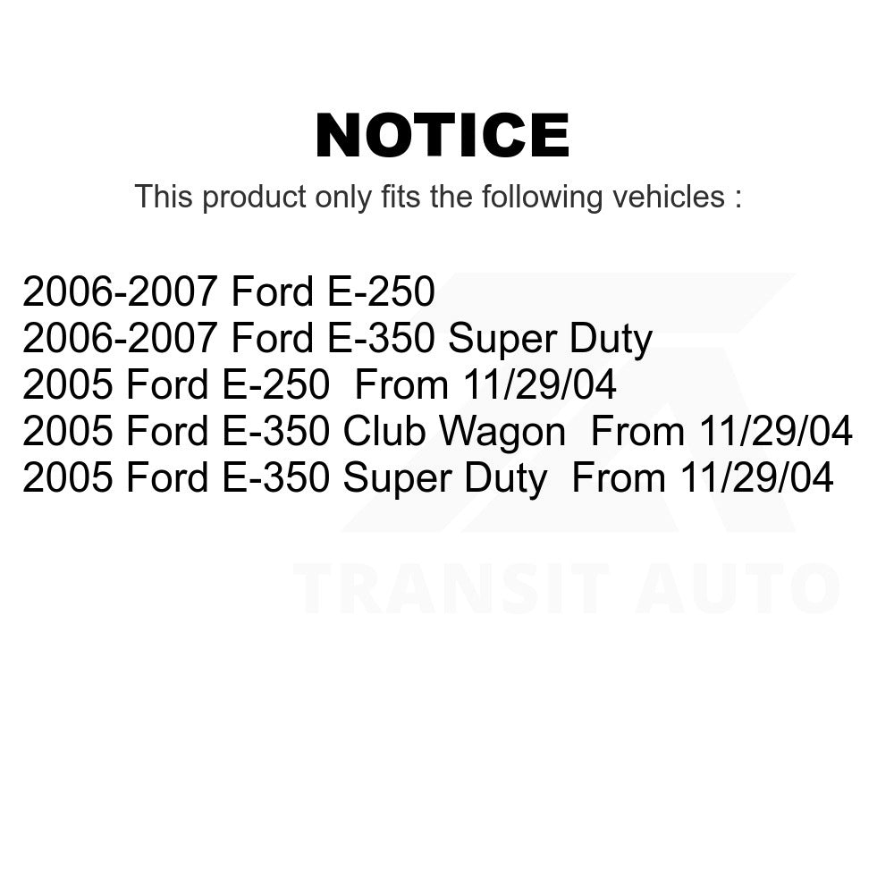 Front Rear Semi-Metallic Brake Pads & Parking Shoe Kit For Ford E-350 Super