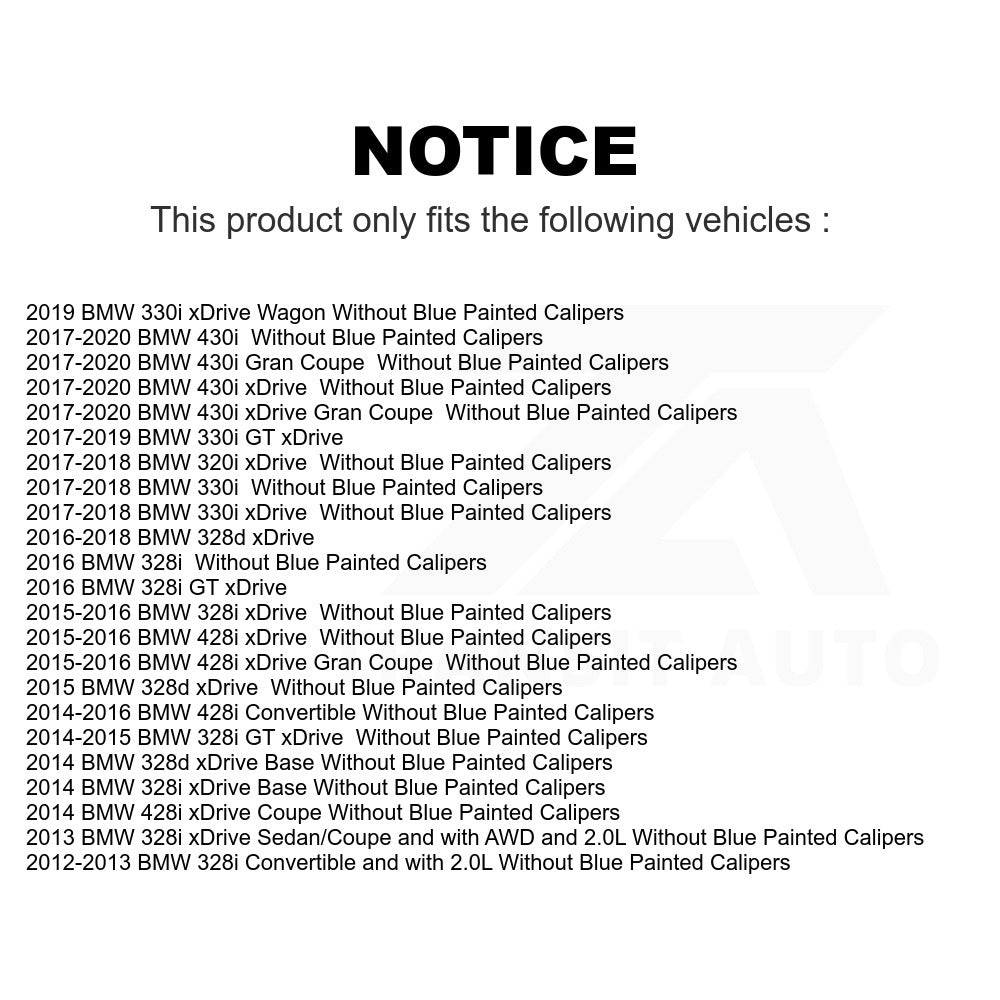 Front Rear Semi-Metallic Brake Pads Parking Shoe Kit For BMW 328i xDrive 330i GT