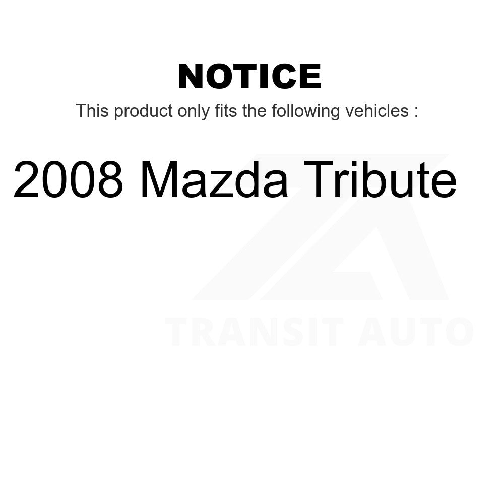 Front Rear Semi-Metallic Brake Pads And Parking Shoes Kit For 2008 Mazda Tribute