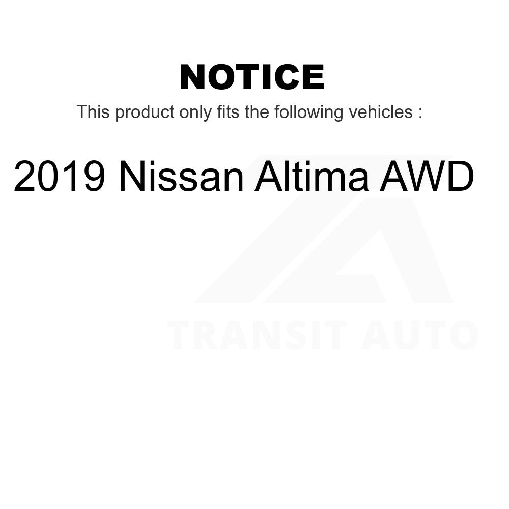Front Rear Semi-Metallic Brake Pads Parking Shoes Kit For 2019 Nissan Altima AWD