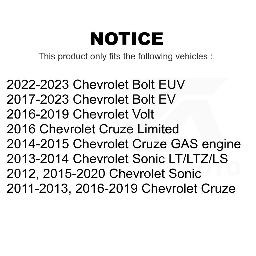 Paire de rotors de frein à revêtement avant, pour Chevrolet Cruze Sonic Limited Volt Bolt EV EUV 