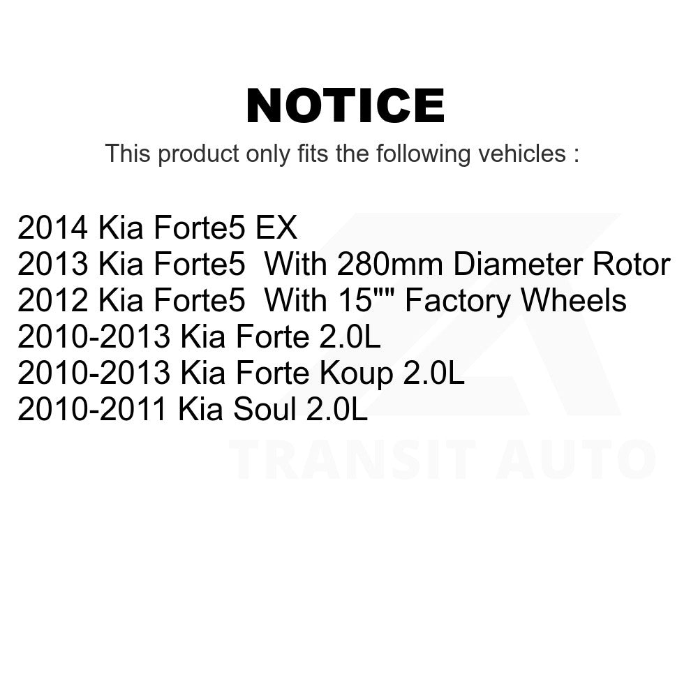 Front Coated Disc Brake Rotors Pair For Kia Forte Soul Koup Forte5