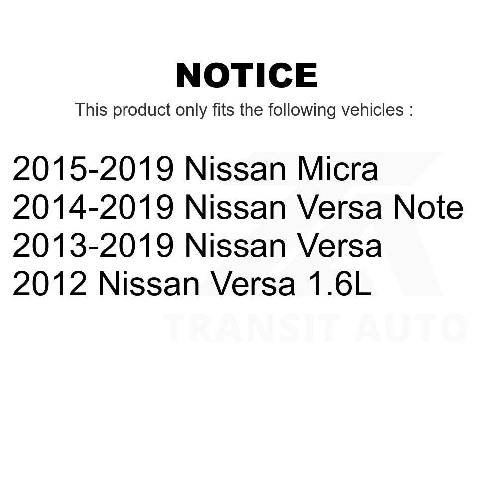 Front Coated Disc Brake Rotors Pair For Nissan Versa Note Micra