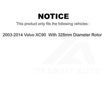 Charger l&#39;image dans la galerie, Front Coated Brake Rotor Pair For 2003-2014 Volvo XC90 With 328mm Diameter