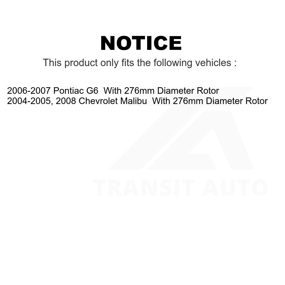 Front Rear Coated Disc Brake Rotors Kit For Chevrolet Malibu Pontiac G6