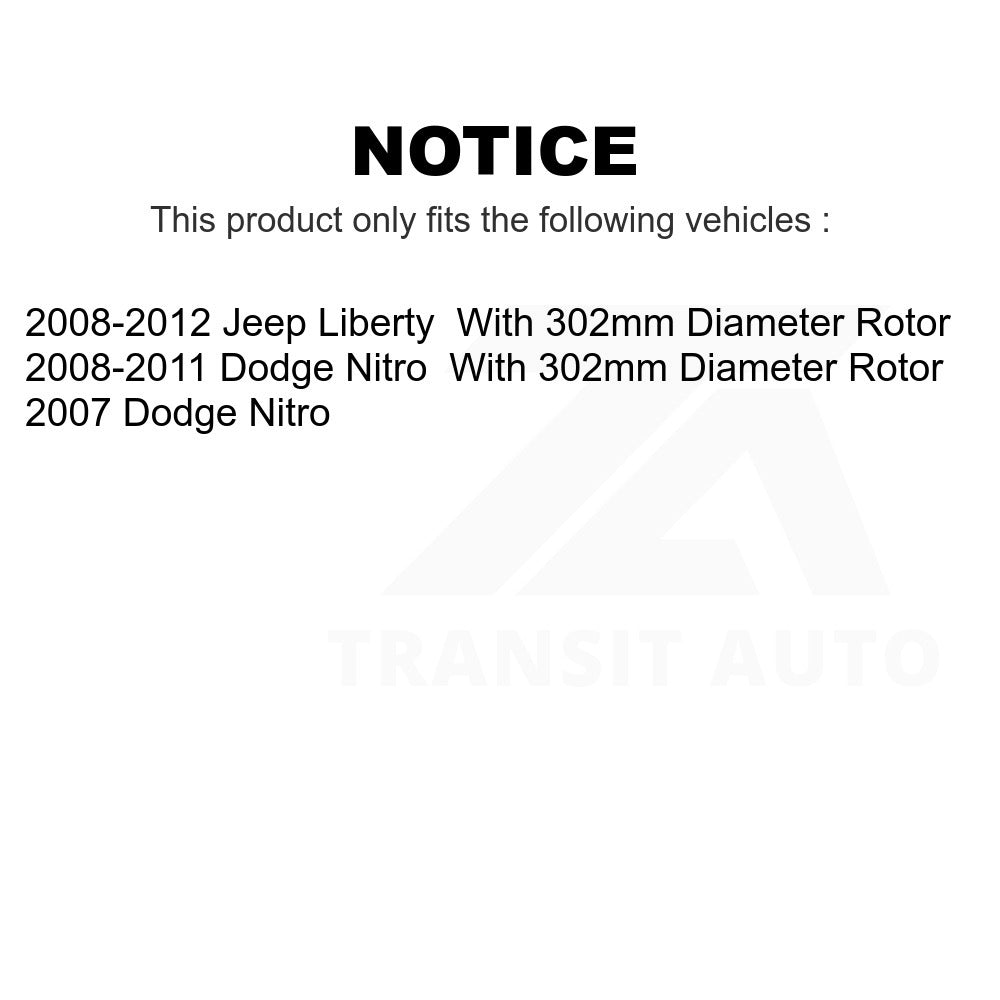 Front Rear Coated Disc Brake Rotors Kit For Jeep Liberty Dodge Nitro