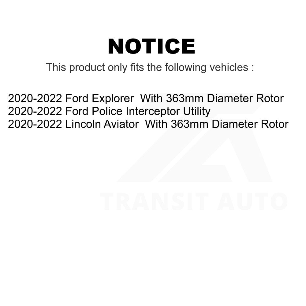 Front Coat Brake Rotor Pair For Ford Explorer Lincoln Aviator Police Interceptor