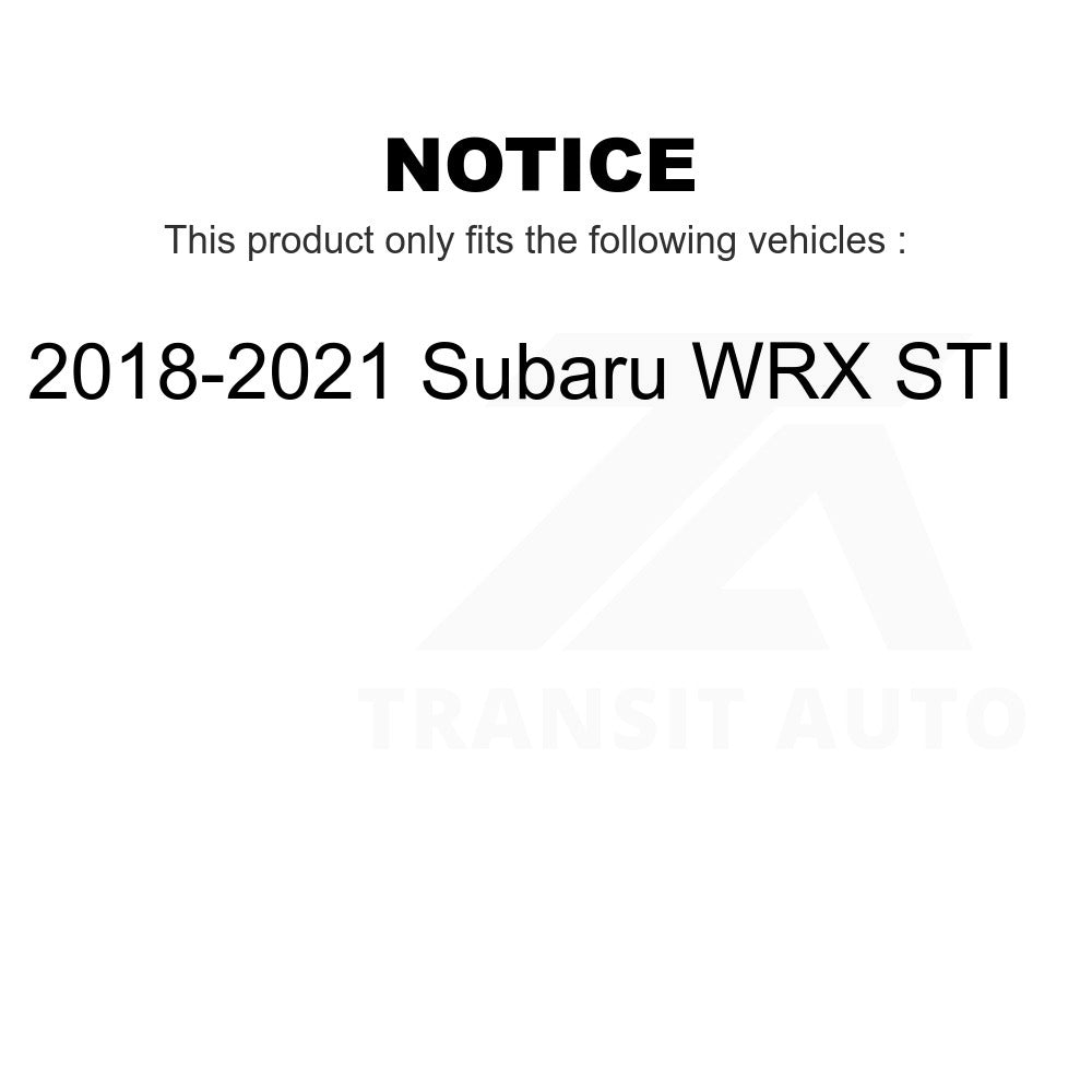 Rear Coated Disc Brake Rotors Pair For 2018-2021 Subaru WRX STI