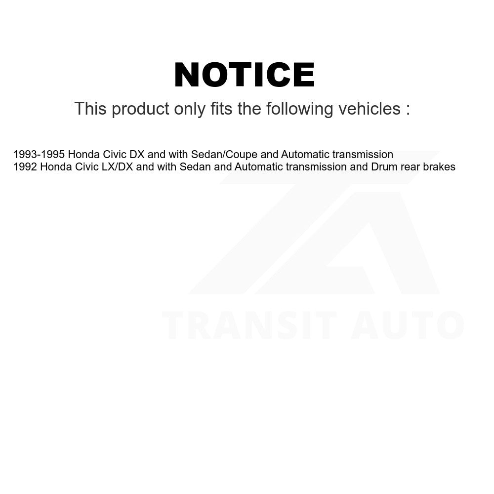 Front Rear Disc Brake Rotors Ceramic Pad & Coated Drum Kit (7Pc) For Honda Civic