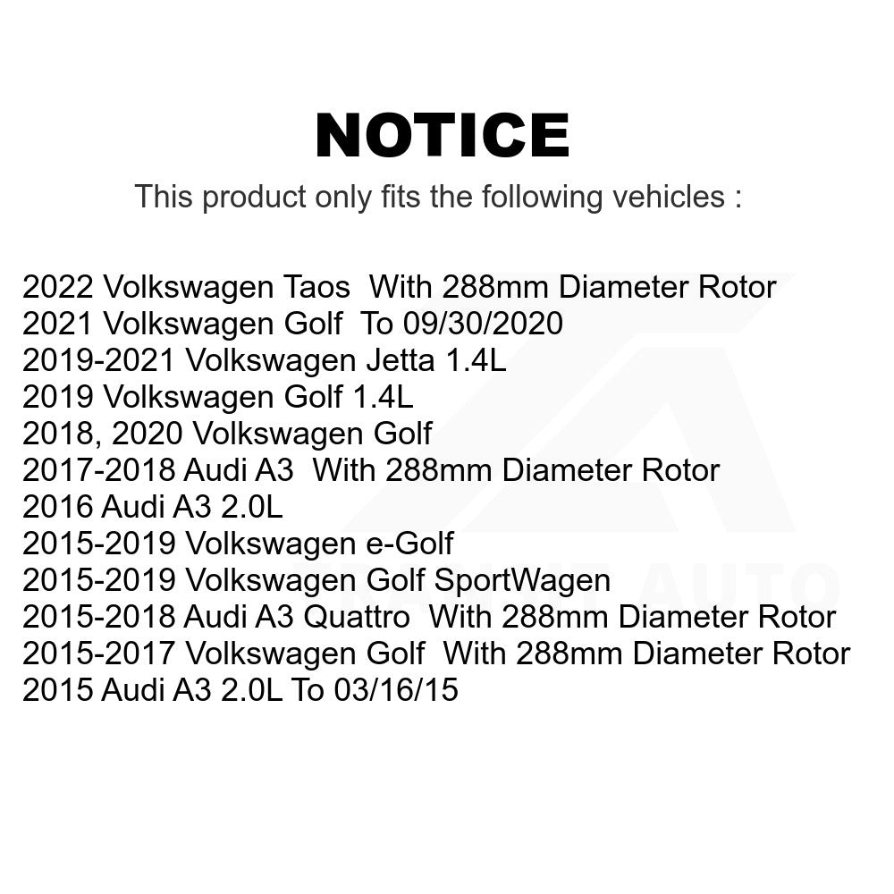 Front Coat Brake Rotor Ceramic Pad Kit For Volkswagen Jetta Audi Golf A3 Quattro