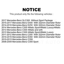 Charger l&#39;image dans la galerie, Front Coated Brake Rotor &amp; Ceramic Pad Kit For Mercedes-Benz E350 C300 C350 E400
