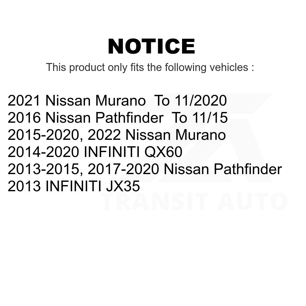 Rotor de frein à revêtement avant et Kit de plaquettes en céramique pour Nissan Pathfinder Murano INFINITI 