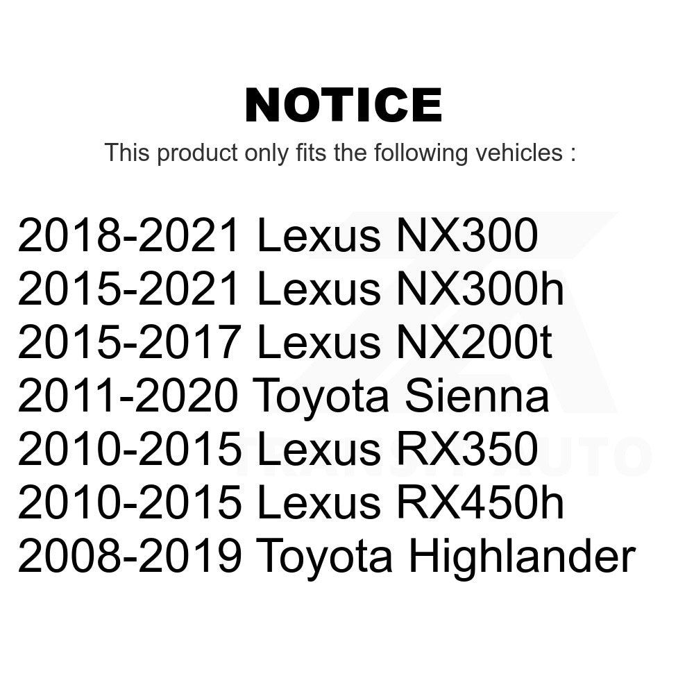 Front Coat Brake Rotors Ceramic Pad Kit For Toyota Highlander Sienna Lexus RX350