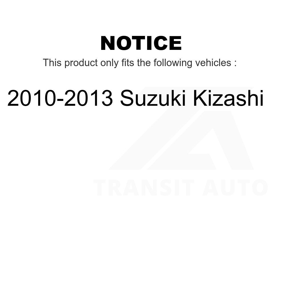 Rear Coated Disc Brake Rotors And Ceramic Pads Kit For 2010-2013 Suzuki Kizashi