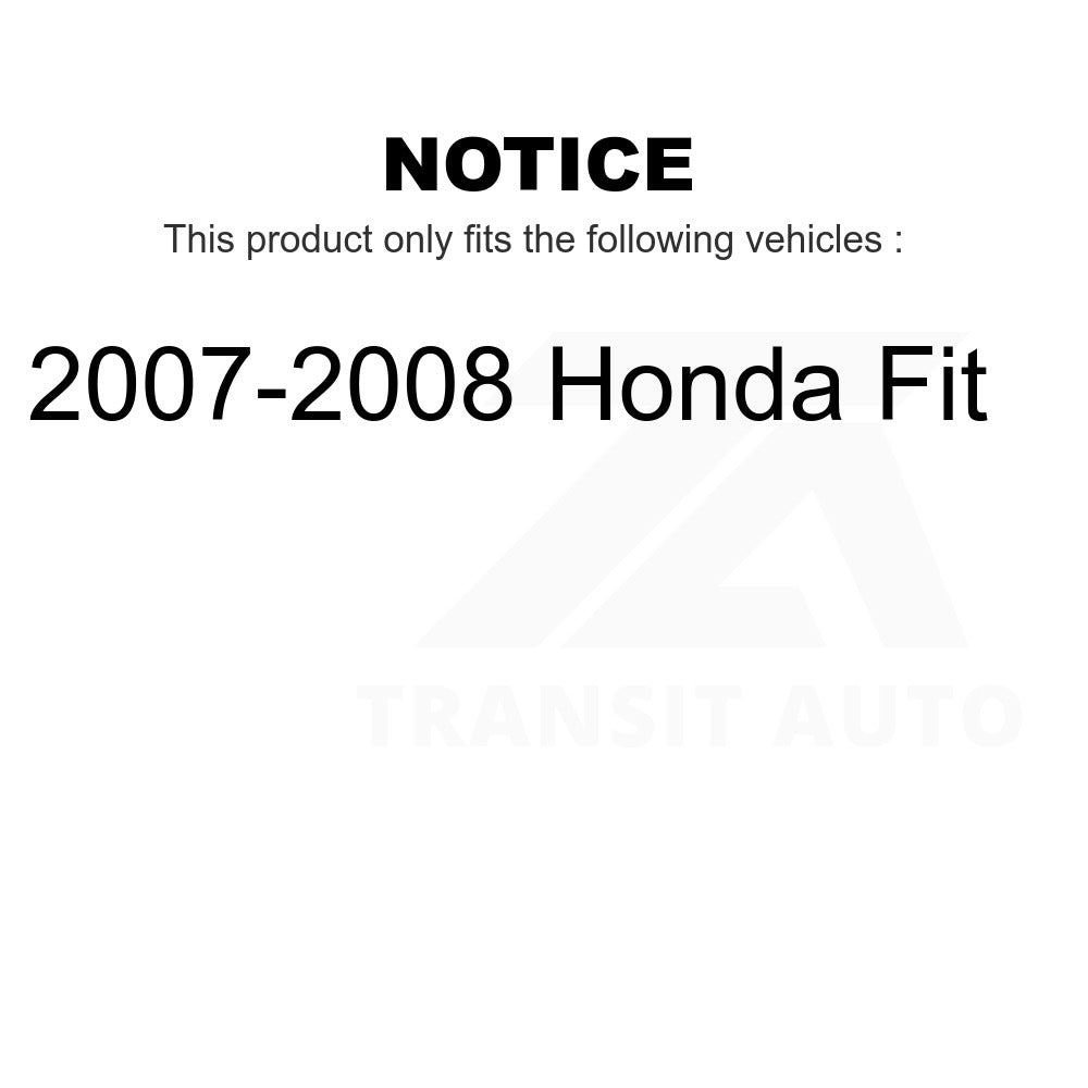 Front Rear Coated Brake Rotor Ceramic Pad Drum Kit (7Pc) For 2007-2008 Honda Fit