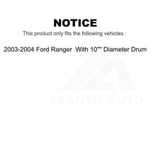 Load image into Gallery viewer, Rear Coated Brake Drum Shoe Kit For 2003-2004 Ford Ranger With 10&quot; Diameter