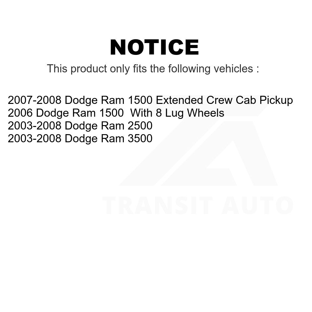 Front Rear Coated Disc Brake Rotors Ceramic Pad Kit For Dodge Ram 2500 1500 3500