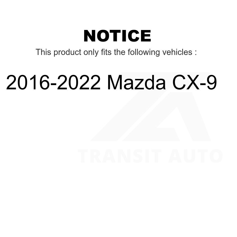 Rear Coated Disc Brake Rotors And Ceramic Pads Kit For 2016-2022 Mazda CX-9