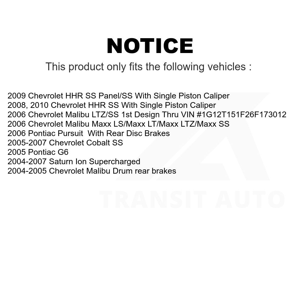 Front Rear Semi-Metallic Brake Pad Kit For Chevrolet Cobalt Malibu Saturn Ion G6
