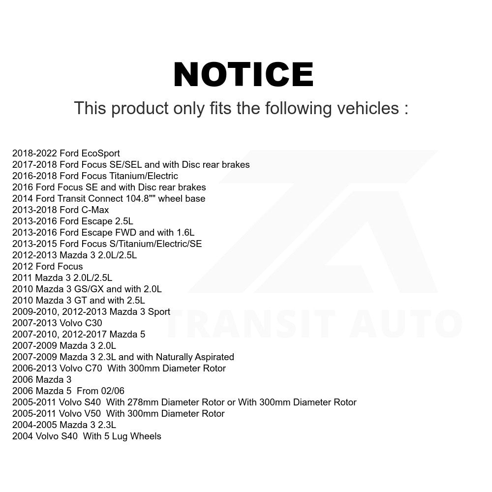 Front Rear Semi-Metallic Brake Pad Kit For Ford Focus Escape Mazda 3 Volvo 5 S40