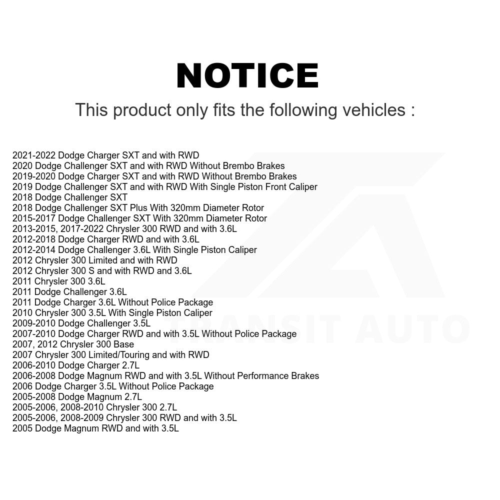 Front Rear Semi-Metallic Brake Pad Kit For Dodge Charger Chrysler 300 Challenger