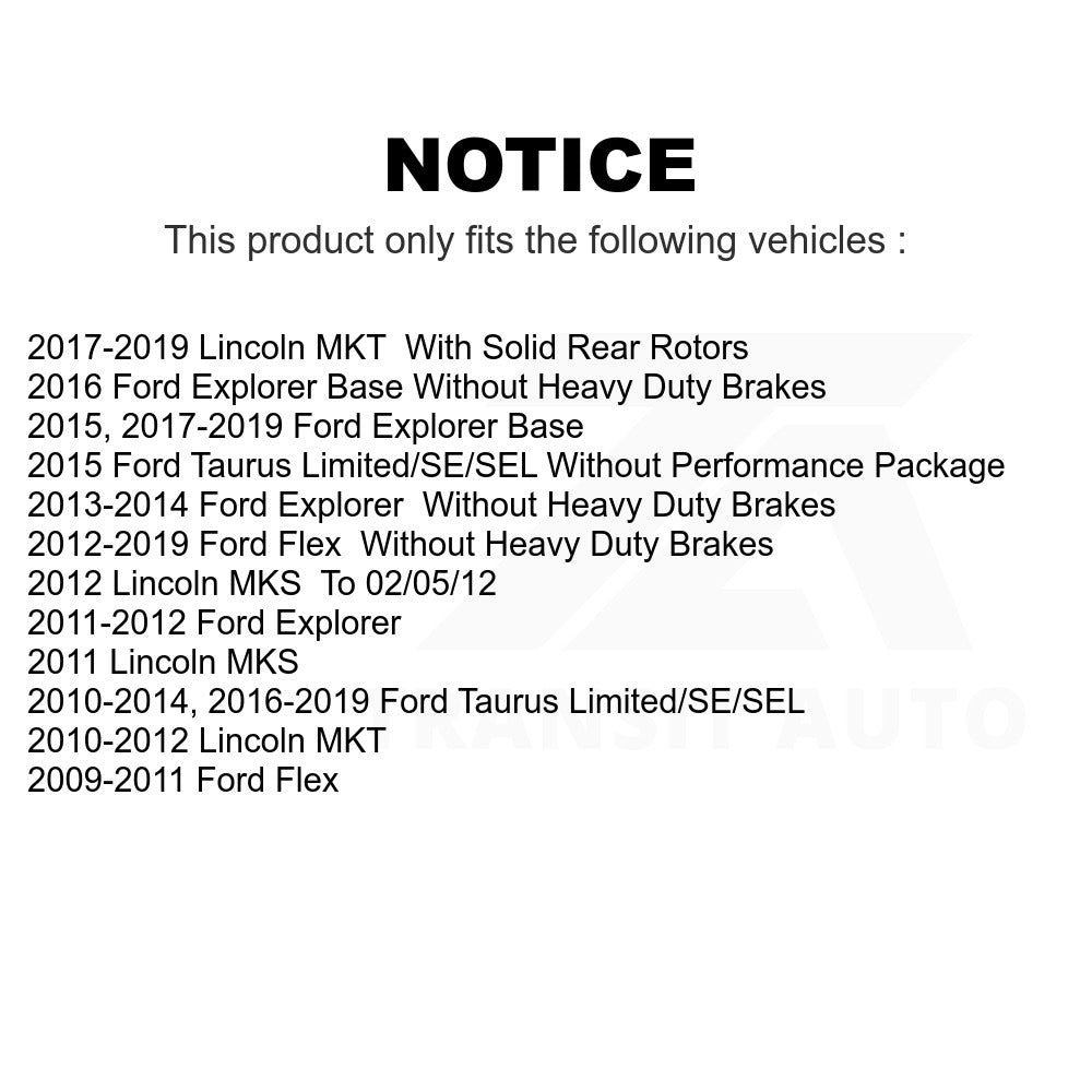 Front Rear Semi-Metallic Brake Pad Kit For Ford Explorer Taurus Flex Lincoln MKT
