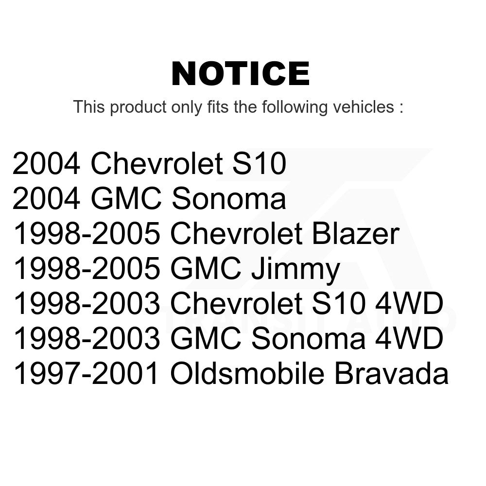 Front Rear Semi-Metallic Brake Pads Parking Shoes Kit For Chevrolet S10 GMC