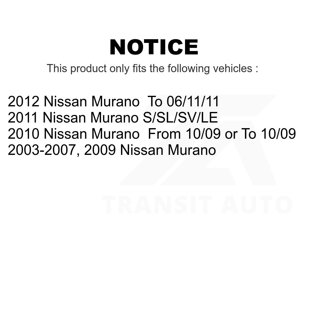 Front Rear Semi-Metallic Brake Pads And Parking Shoes Kit For Nissan Murano