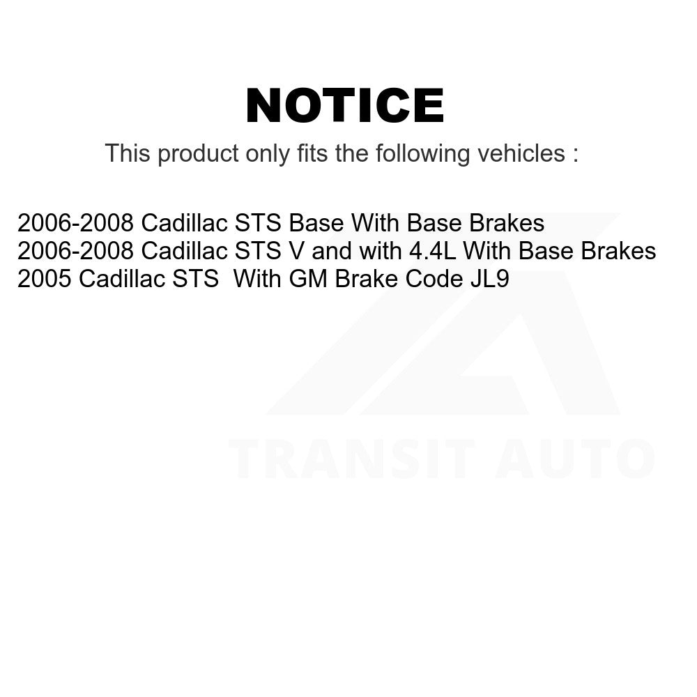 Front Rear Semi-Metallic Brake Pads And Parking Shoes Kit For Cadillac STS