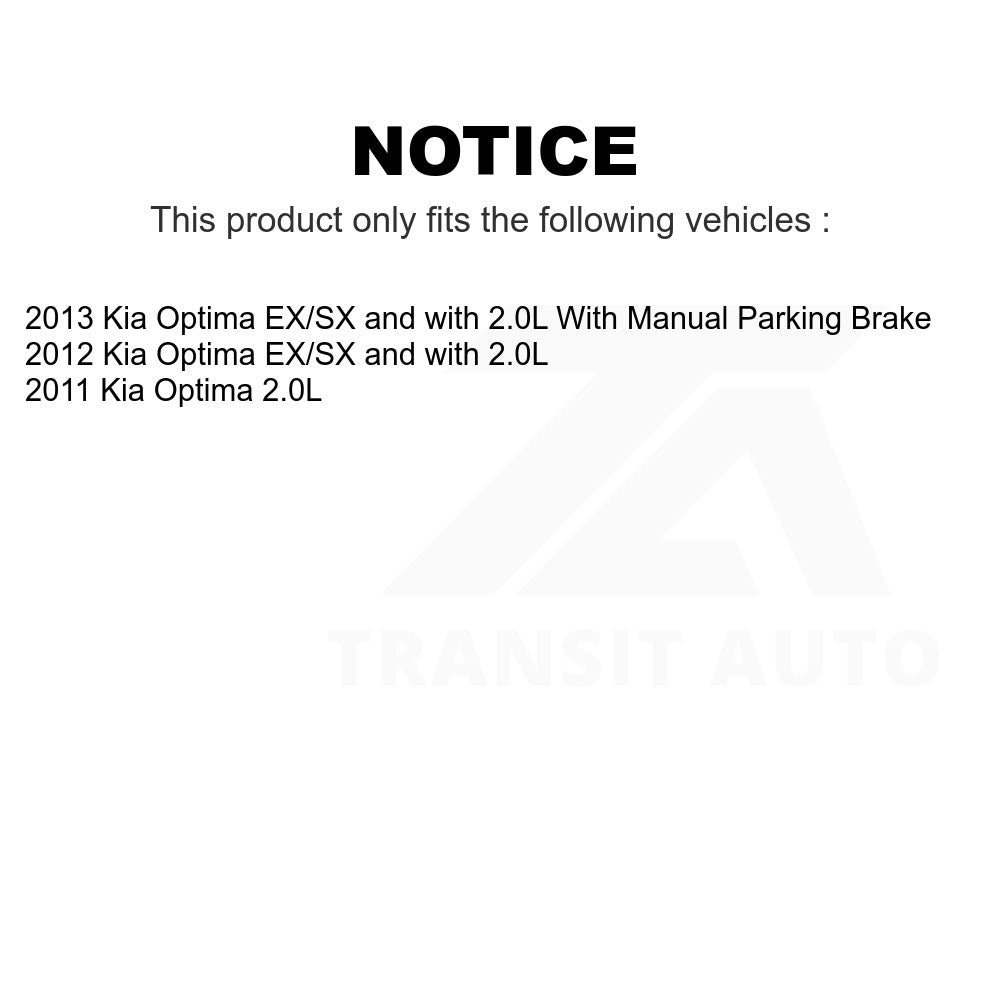 Front Rear Semi-Metallic Brake Pads And Parking Shoes Kit For Kia Optima