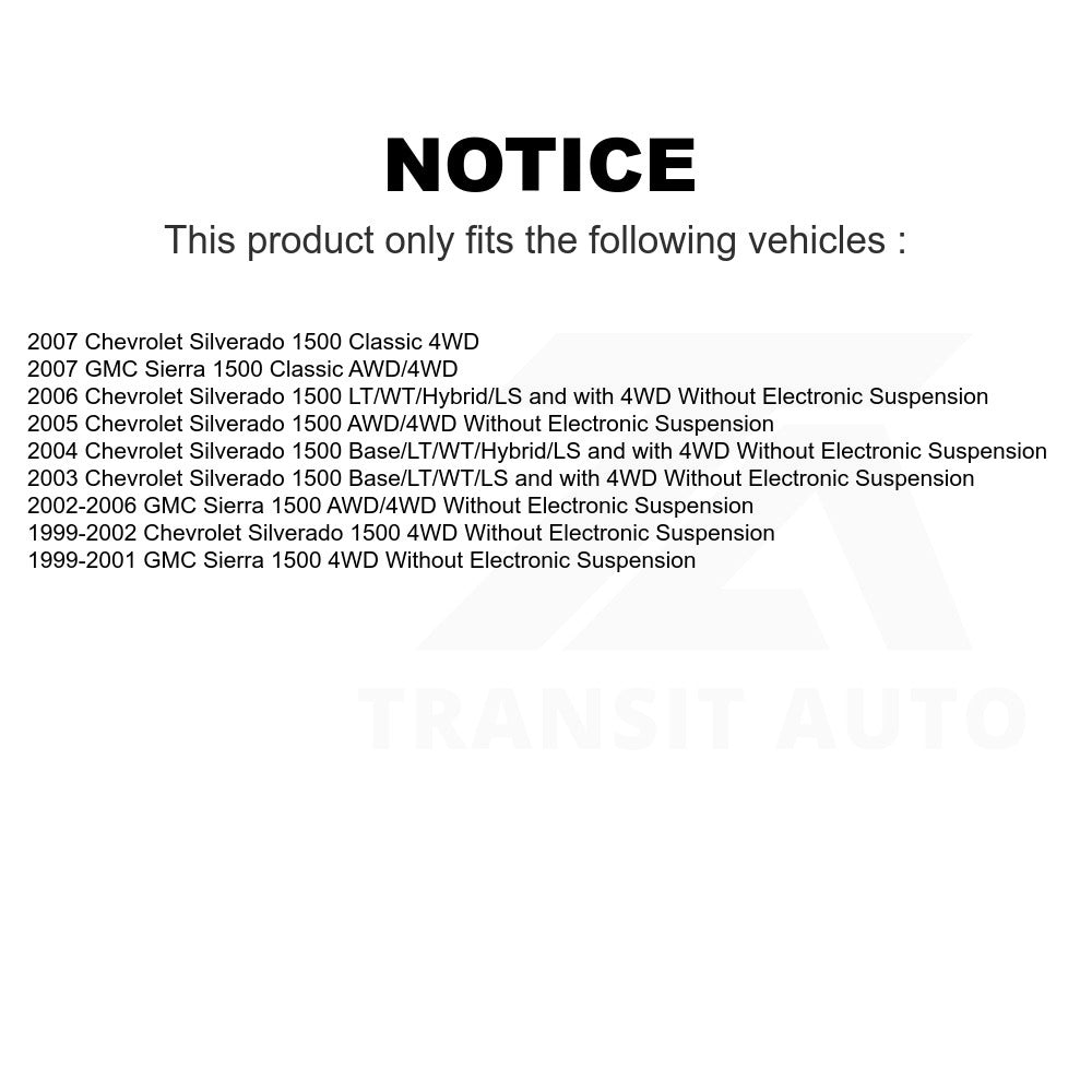 Front Shock Absorber And TOR Link Kit For Chevrolet Silverado 1500 GMC Sierra