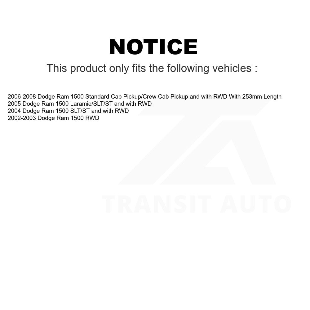 Front Suspension Shock Absorber And TOR Link Kit For Dodge Ram 1500