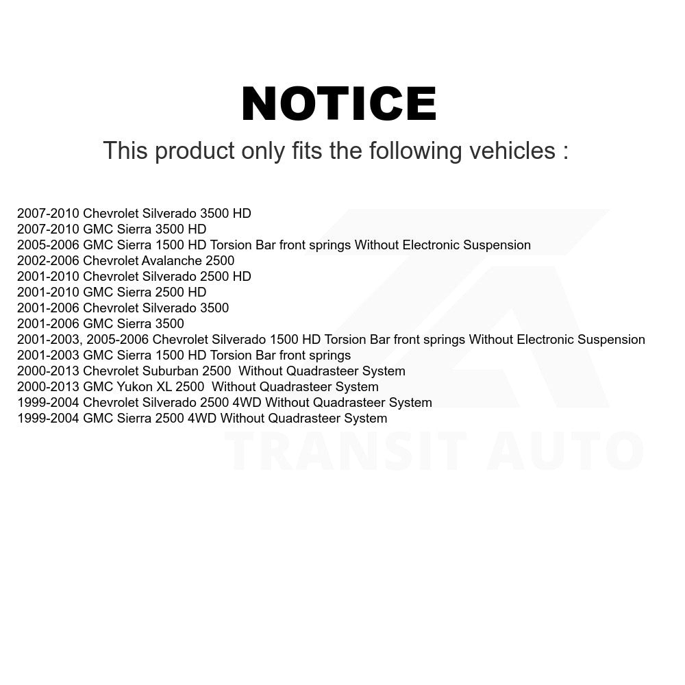 Front Shock Absorber Link Kit For Chevrolet Silverado 2500 HD GMC Sierra 3500 XL