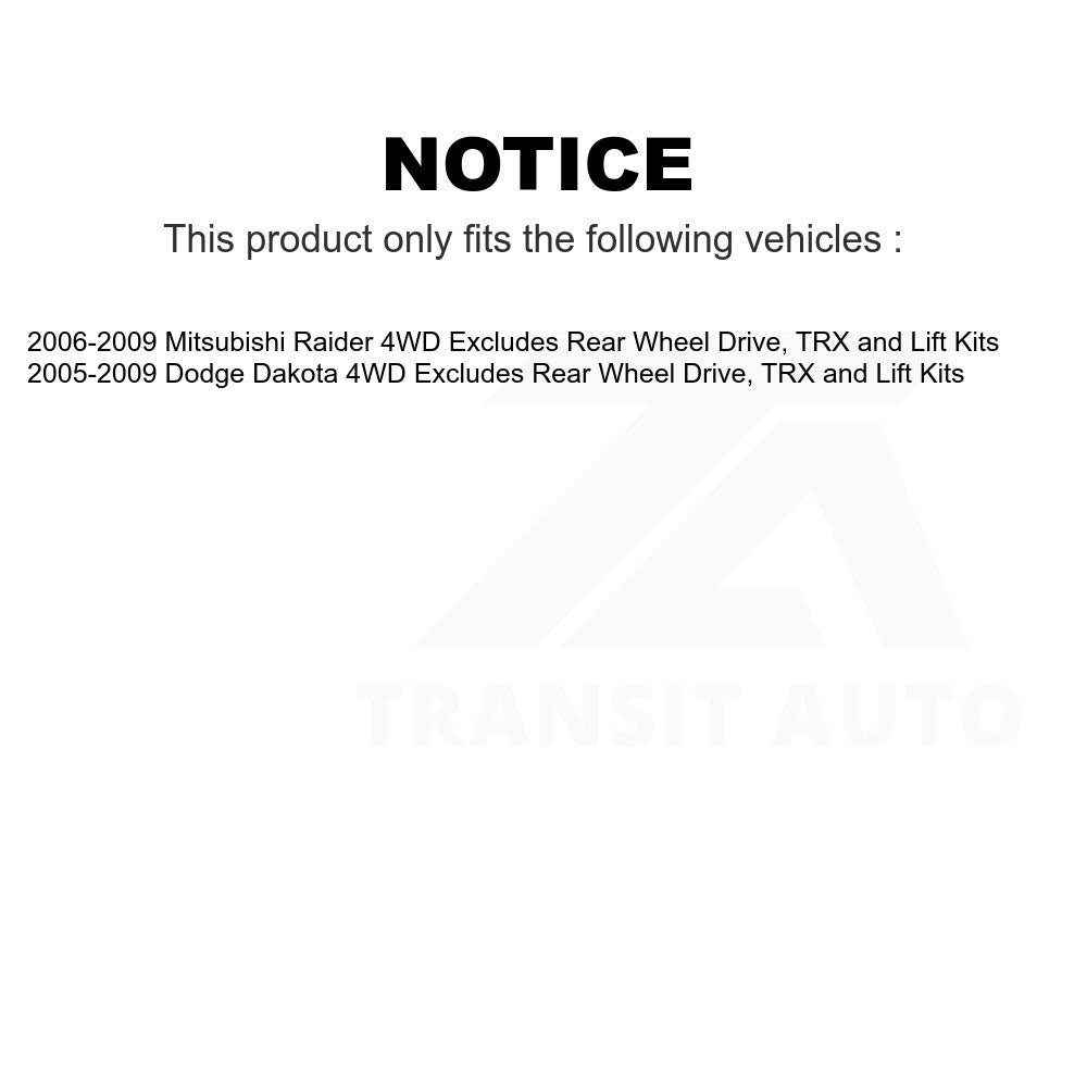 Front Shock Assembly And TOR Link Kit For Dodge Dakota Mitsubishi Raider 4WD