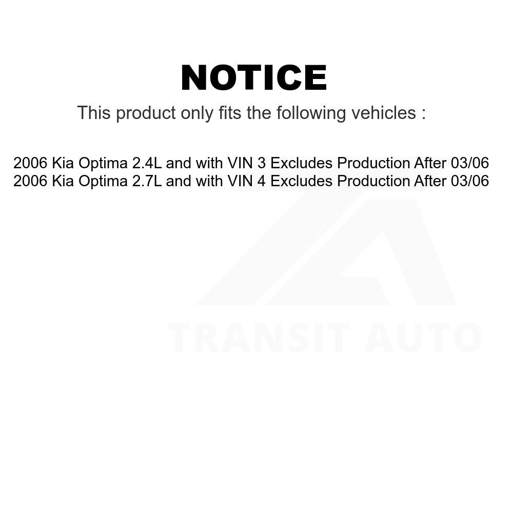 Front Shock Assembly TOR Link Kit For Kia Optima Excludes Production After 03 06