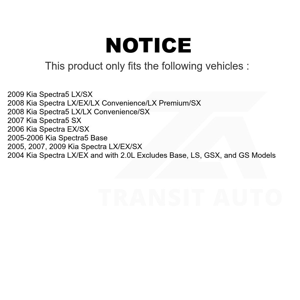 Front Complete Shock Assembly And TOR Link Kit For Kia Spectra Spectra5