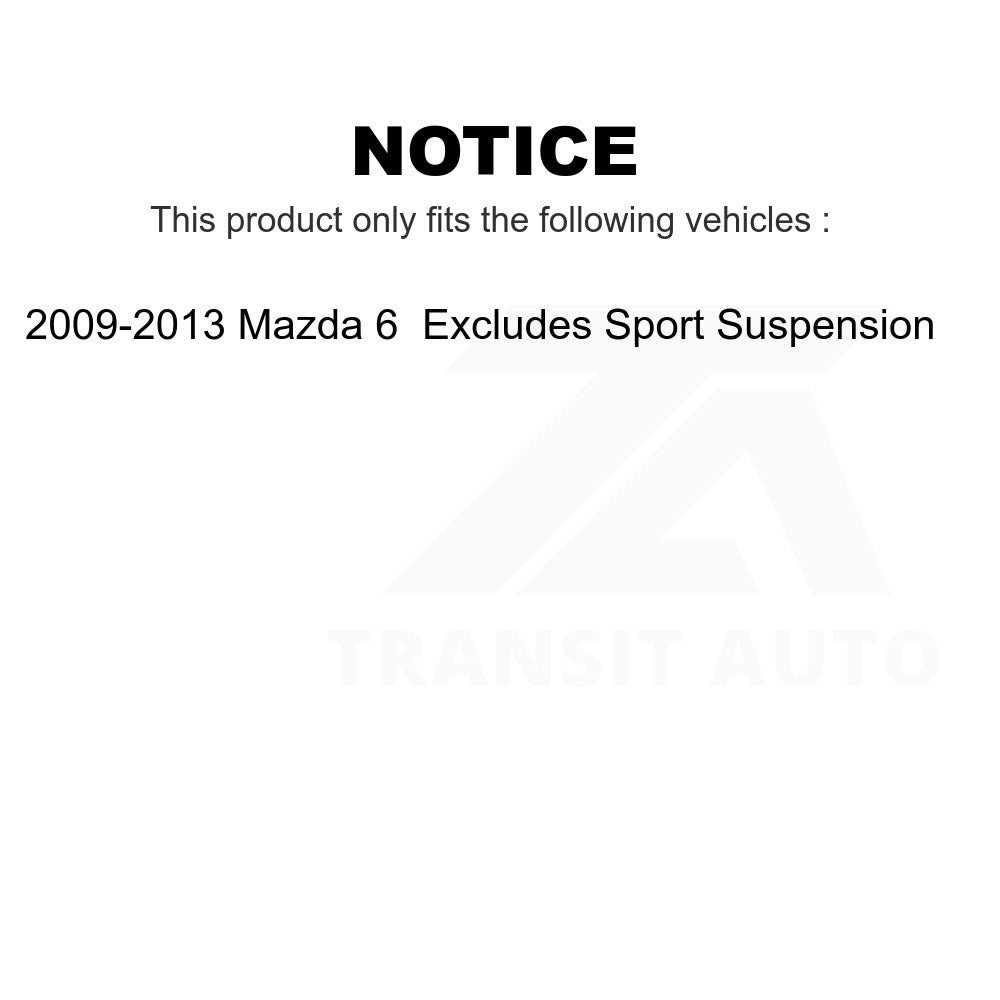 Front Shock Assembly & TOR Link Kit For 09-13 Mazda 6 Excludes Sport Suspension