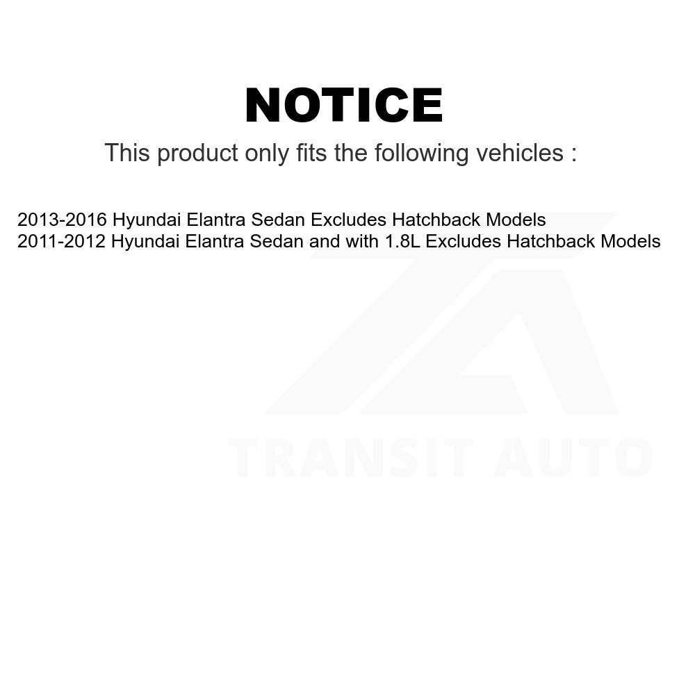 Front Shock Assembly TOR Link Kit For Hyundai Elantra Excludes Hatchback Models