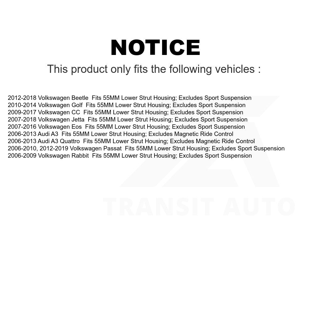 Front Shock Assembly TQ Link Kit For Volkswagen Jetta Passat Beetle CC Eos Golf