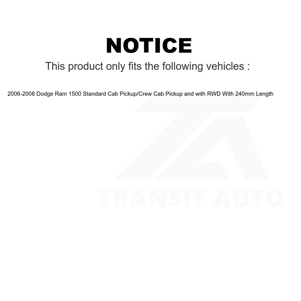 Front Shock Absorber TOR Link Kit For 2006-2008 Dodge Ram 1500 With 240mm Length