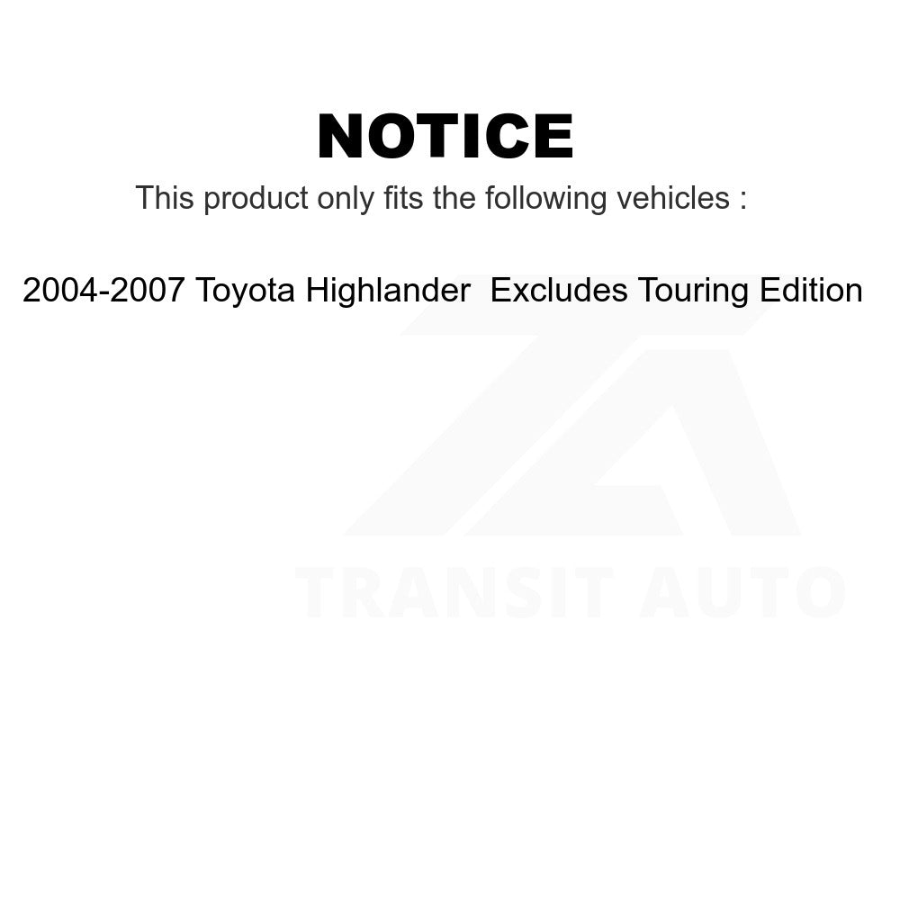 Front Shock Assembly TQ Link Kit For Toyota Highlander Excludes Touring Edition