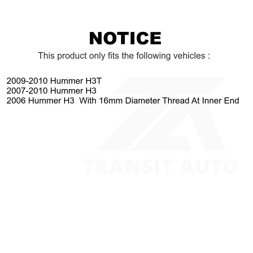 Front Steering Tie Rod End & Boot Kit For Hummer H3 H3T