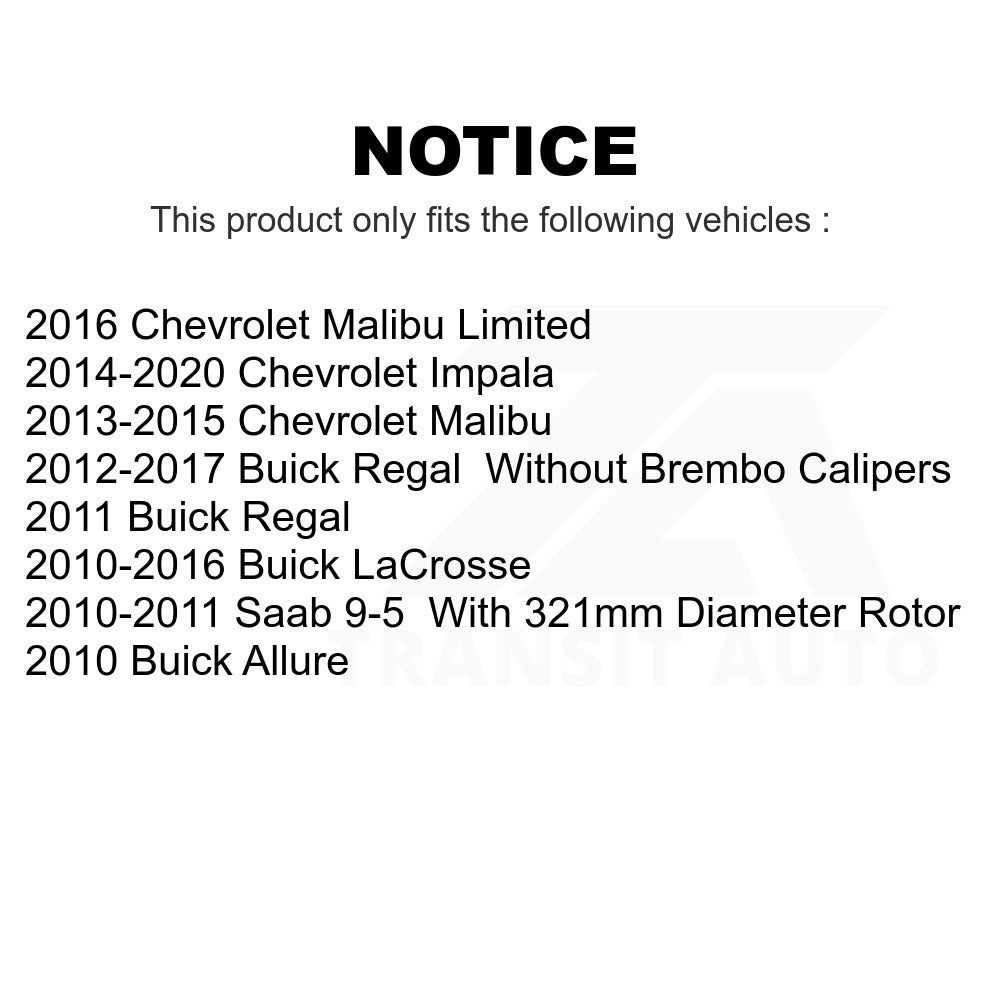 Front Rear Ceramic Brake Pad Kit For Chevrolet Malibu Buick Impala LaCrosse Saab