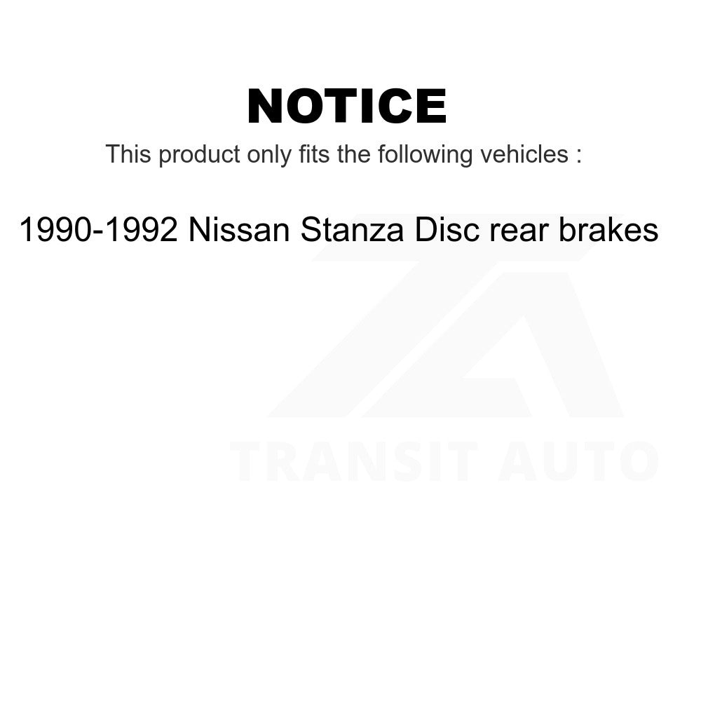Front Rear Ceramic Brake Pads Kit For 1990-1992 Nissan Stanza Disc rear brakes