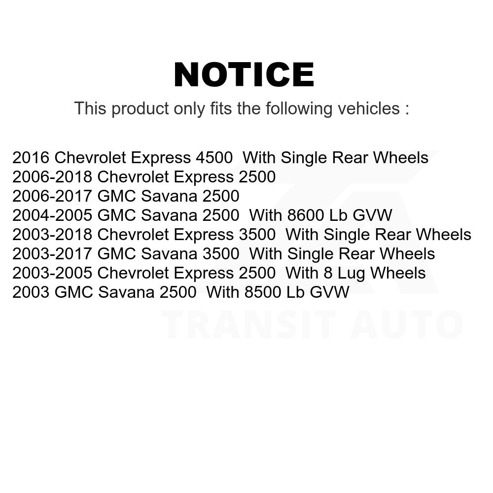 Front Rear Ceramic Brake Pad Kit For Chevrolet Express 3500 2500 GMC Savana 4500