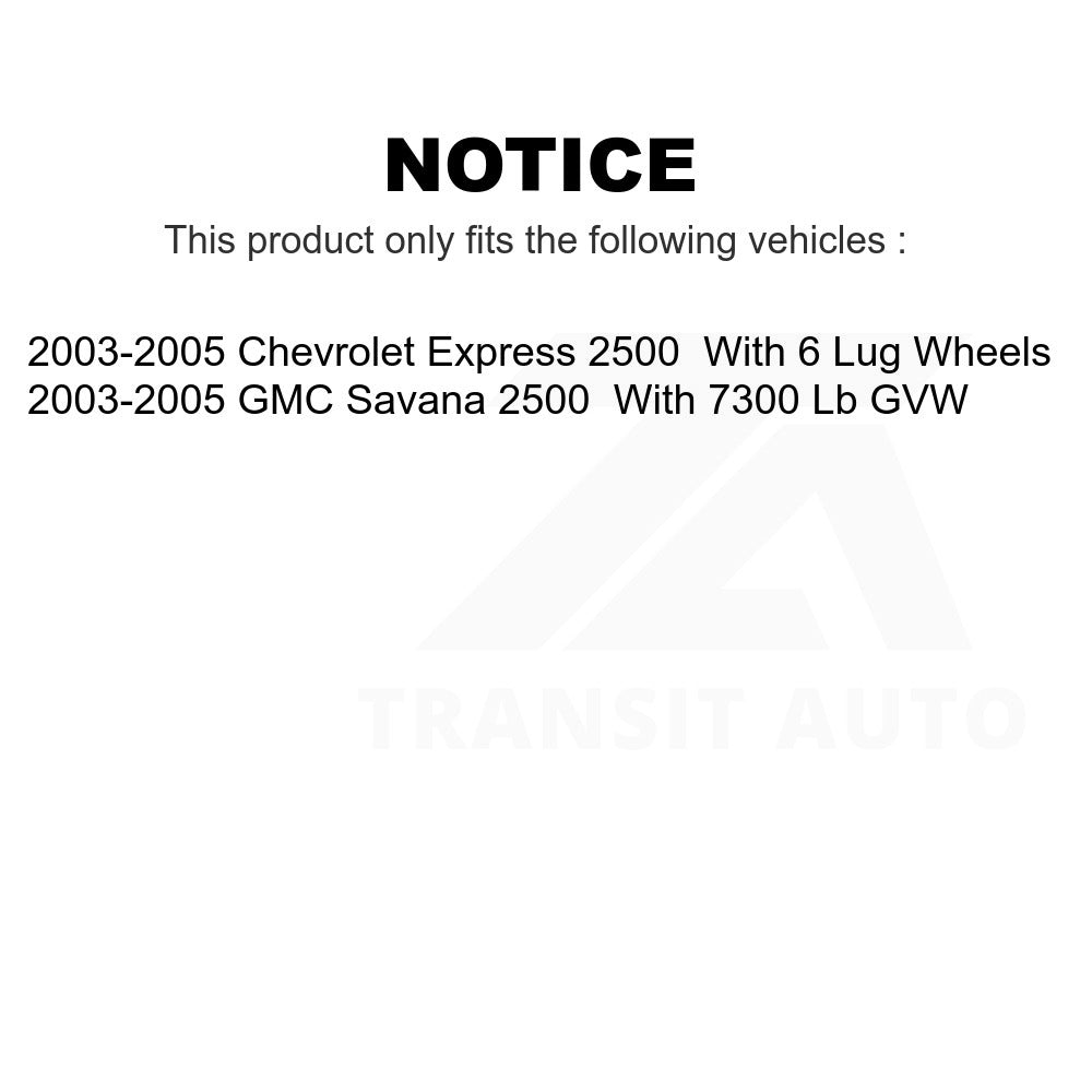 Front Rear Ceramic Brake Pad Kit For 2003-2005 Chevrolet Express 2500 GMC Savana