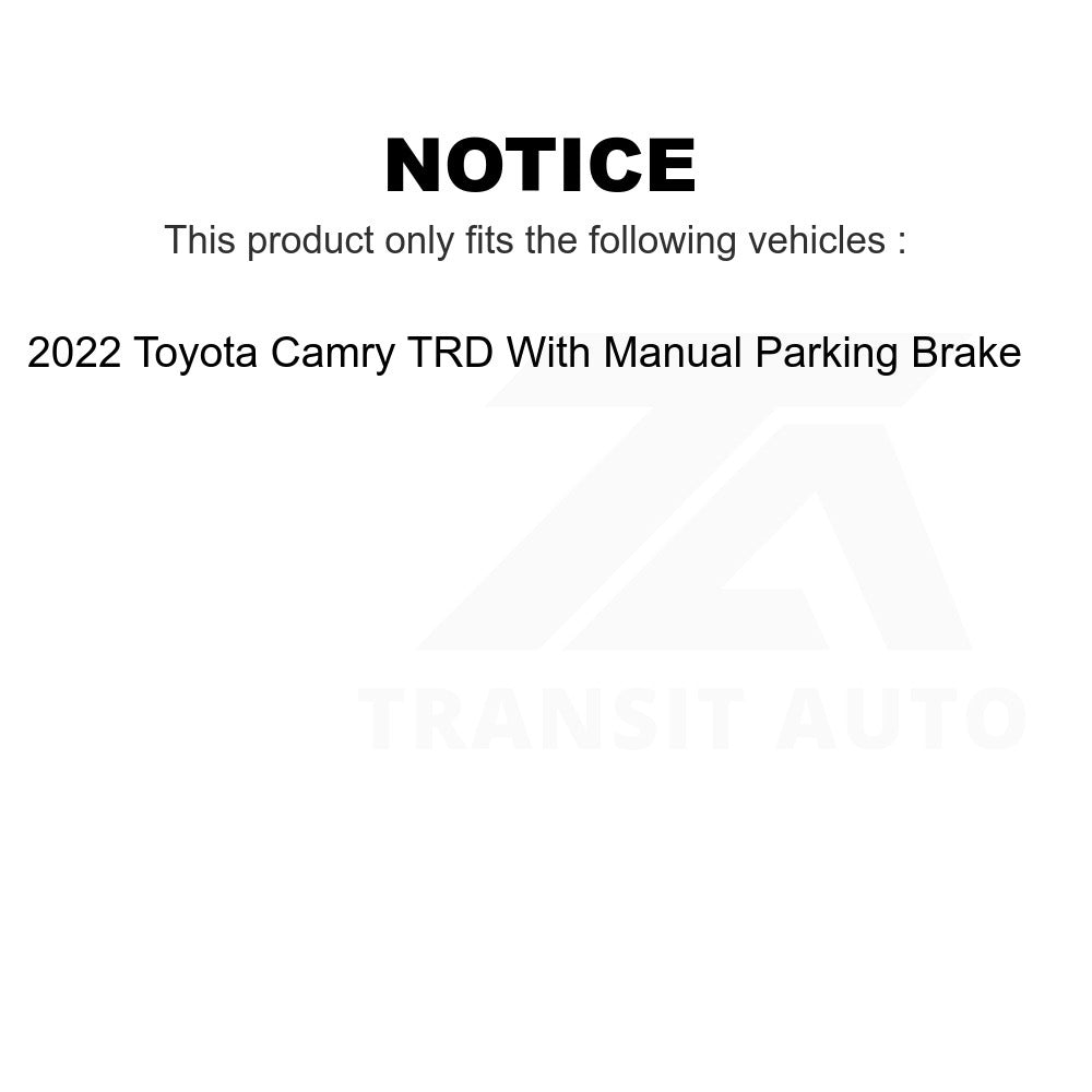Front Rear Ceramic Brake Pad Kit For 2022 Toyota Camry With Manual Parking