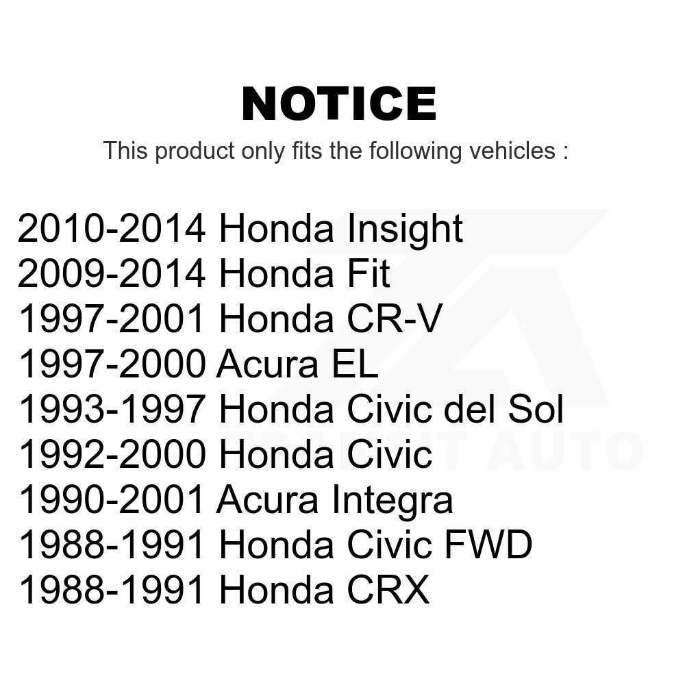 Front Tie Rod End Kit For Honda Civic Fit CR-V Acura Integra Insight del Sol CRX