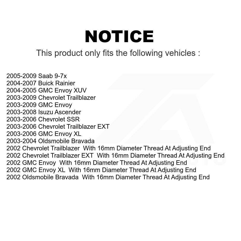 Front Tie Rod End Kit For Chevrolet Trailblazer GMC Envoy EXT XL Buick Rainier