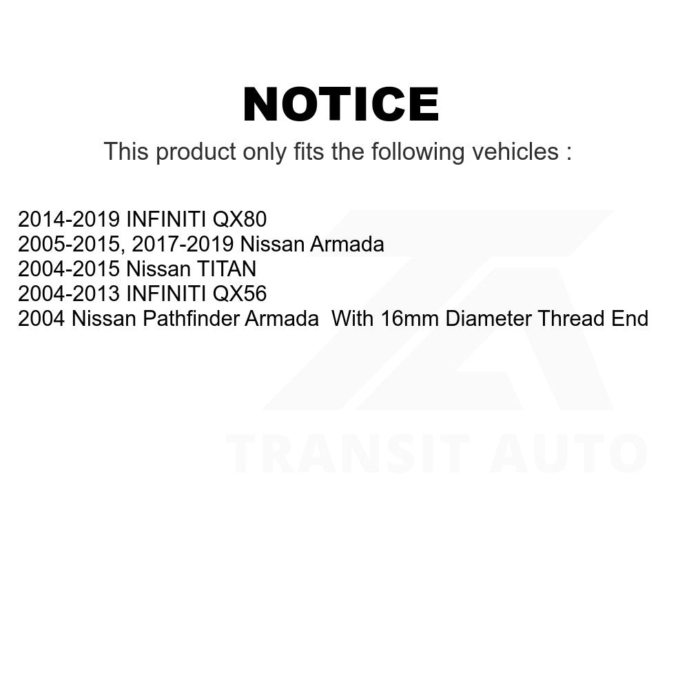 Front Tie Rod End Kit For Nissan Titan Armada Infiniti QX80 QX56 Pathfinder